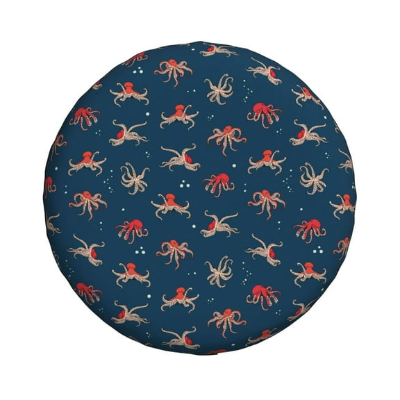 Haiem Spare Tire Cover , Wheel Cover with Octopus Sea Life printed, Camper Spare Tire Cover Fit for Jeep Wrangler Rv SUV Truck Travel Trailer-14 inch