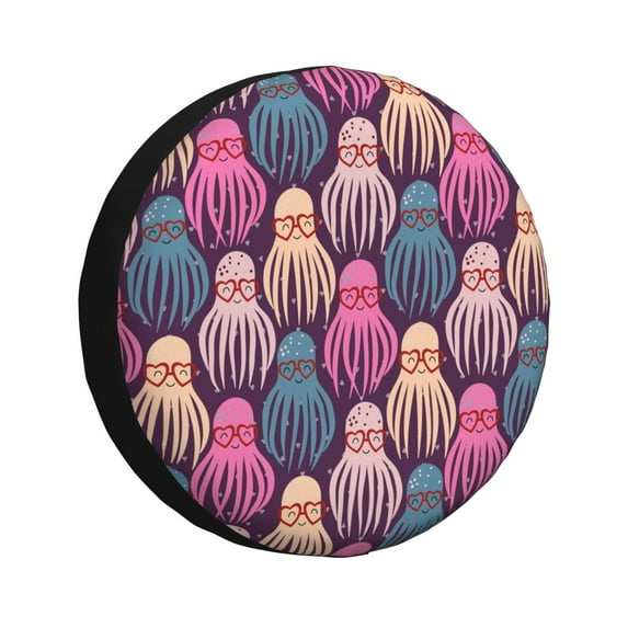 Haiem Spare Tire Cover , Wheel Cover with Octopus in love printed, Camper Spare Tire Cover Fit for Jeep Wrangler Rv SUV Truck Travel Trailer-15 inch