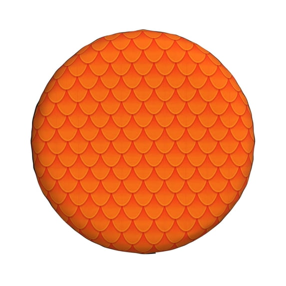 Haiem Spare Tire Cover , Wheel Cover with Orange Scales printed, Camper Spare Tire Cover Fit for Jeep Wrangler Rv SUV Truck Travel Trailer-17 inch