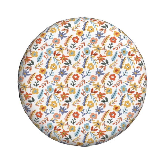 Haiem Spare Tire Cover , Wheel Cover with Retro Floral printed, Camper Spare Tire Cover Fit for Jeep Wrangler Rv SUV Truck Travel Trailer-17 inch