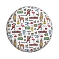 thumbnail image 1 of Haiem Spare Tire Cover , Wheel Cover with Retro Style printed, Camper Spare Tire Cover Fit for Jeep Wrangler Rv SUV Truck Travel Trailer-14 inch, 1 of 8