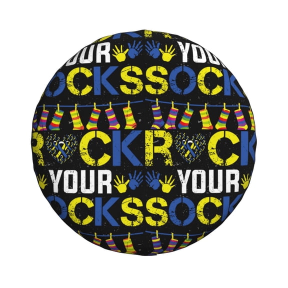 Haiem Spare Tire Cover , Wheel Cover with Rock Your Socks printed, Camper Spare Tire Cover Fit for Jeep Wrangler Rv SUV Truck Travel Trailer-14 inch