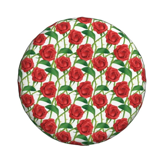 Haiem Spare Tire Cover , Wheel Cover with Rose Flowers printed, Camper Spare Tire Cover Fit for Jeep Wrangler Rv SUV Truck Travel Trailer-14 inch