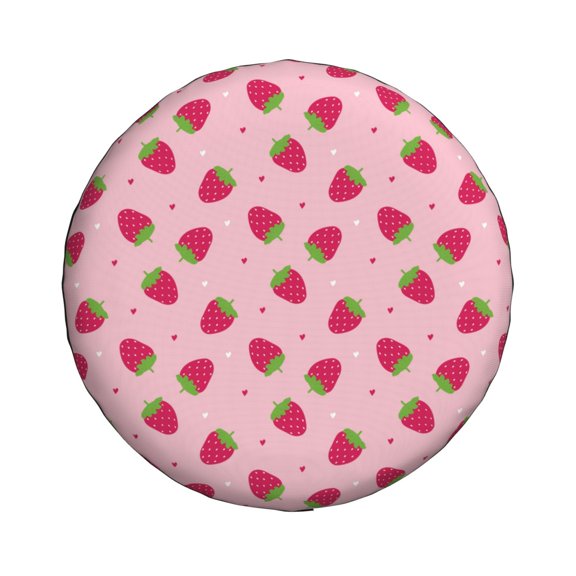 Haiem Spare Tire Cover , Wheel Cover with Strawberries printed, Camper Spare Tire Cover Fit for Jeep Wrangler Rv SUV Truck Travel Trailer-14 inch