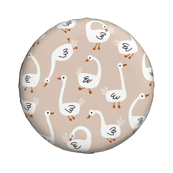 Haiem Spare Tire Cover , Wheel Cover with White Goose printed, Camper Spare Tire Cover Fit for Jeep Wrangler Rv SUV Truck Travel Trailer-17 inch