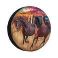 thumbnail image 1 of Haiem Spare Tire Cover , Wheel Cover with a herd of horses printed, Camper Spare Tire Cover Fit for Jeep Wrangler Rv SUV Truck Travel Trailer-15 inch, 1 of 6