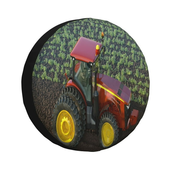 Haiem Spare Tire Cover , Wheel Cover with farm tractor printed, Camper Spare Tire Cover Fit for Jeep Wrangler Rv SUV Truck Travel Trailer-17 inch