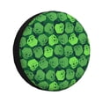 thumbnail image 1 of Haiem Spare Tire Cover , Wheel Cover with green Skull printed, Camper Spare Tire Cover Fit for Jeep Wrangler Rv SUV Truck Travel Trailer-15 inch, 1 of 6