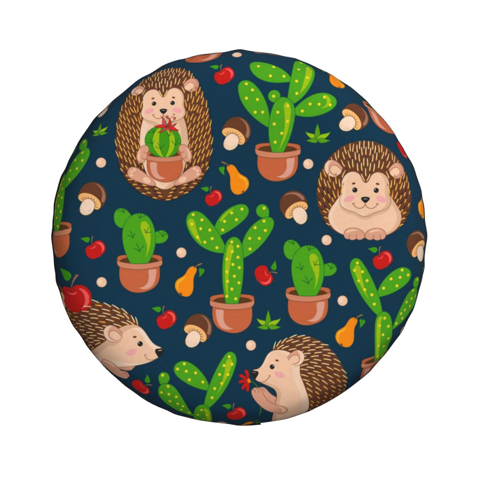 Haiem Spare Tire Cover , Wheel Cover with Cute Hedgehogs Cactus Blue