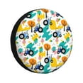 thumbnail image 1 of Haiem Spare Tire Cover , Wheel Cover with Cute tractor and vehicle printed, Camper Spare Tire Cover Fit for Jeep Wrangler Rv SUV Truck Travel Trailer-15 inch, 1 of 6