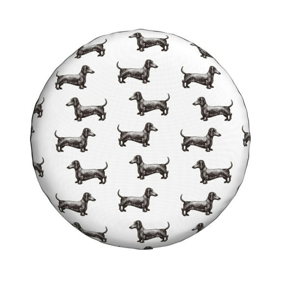Haiem Spare Tire Cover , Wheel Cover with Dachshund Dog Puppy printed, Camper Spare Tire Cover Fit for Jeep Wrangler Rv SUV Truck Travel Trailer-15 inch