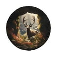thumbnail image 1 of Haiem Spare Tire Cover , Wheel Cover with Enchanted Deer In Cave printed, Camper Spare Tire Cover Fit for Jeep Wrangler Rv SUV Truck Travel Trailer-16 inch, 1 of 8