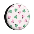 thumbnail image 1 of Haiem Spare Tire Cover , Wheel Cover with Flower on ladybirds printed, Camper Spare Tire Cover Fit for Jeep Wrangler Rv SUV Truck Travel Trailer-14 inch, 1 of 6