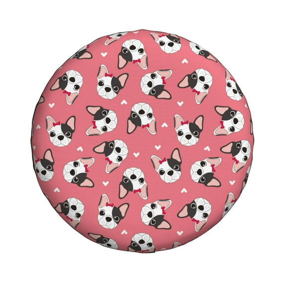 Haiem Spare Tire Cover , Wheel Cover with French Bulldog Face printed, Camper Spare Tire Cover Fit for Jeep Wrangler Rv SUV Truck Travel Trailer-15 inch