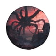 thumbnail image 1 of Haiem Spare Tire Cover , Wheel Cover with Giant Monster Over City printed, Camper Spare Tire Cover Fit for Jeep Wrangler Rv SUV Truck Travel Trailer-17 inch, 1 of 8