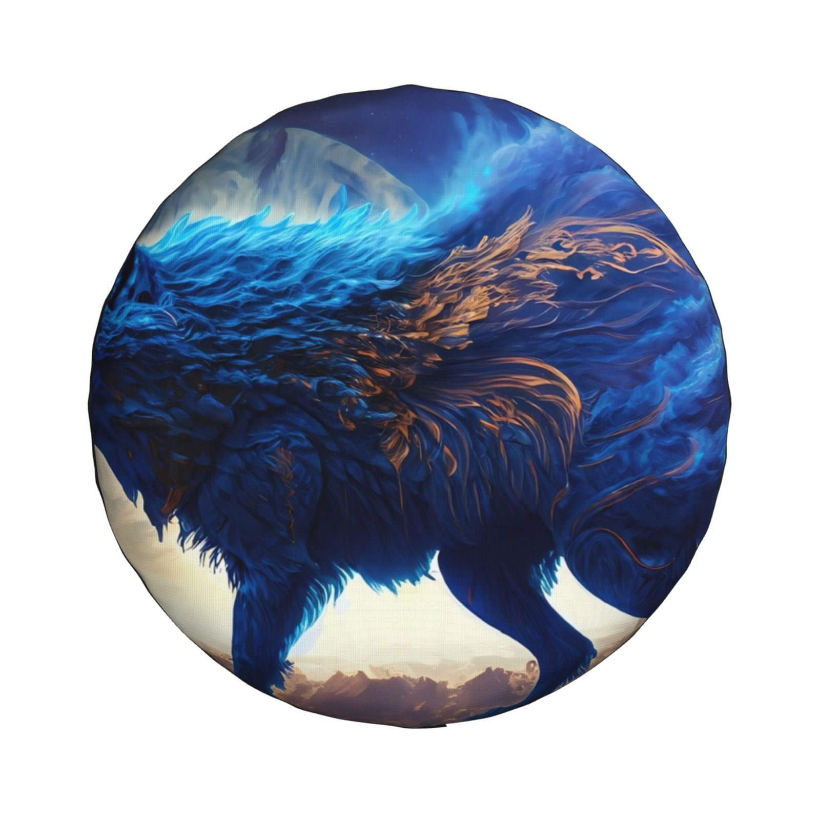 Haiem Spare Tire Cover , Wheel Cover with Moonlit Blue Wolf printed
