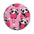 thumbnail image 1 of Haiem Spare Tire Cover , Wheel Cover with Panda Heart Valentine Pink printed, Camper Spare Tire Cover Fit for Jeep Wrangler Rv SUV Truck Travel Trailer-17 inch, 1 of 9