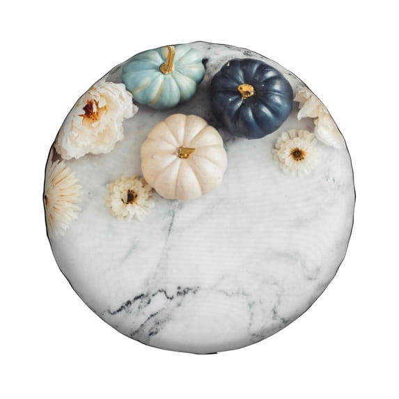 Haiem Spare Tire Cover , Wheel Cover with Pumpkin And White Marble printed, Camper Spare Tire Cover Fit for Jeep Wrangler Rv SUV Truck Travel Trailer-14 inch
