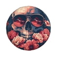 thumbnail image 1 of Haiem Spare Tire Cover , Wheel Cover with Skull With Roses And Sunglasses printed, Camper Spare Tire Cover Fit for Jeep Wrangler Rv SUV Truck Travel Trailer-14 inch, 1 of 8