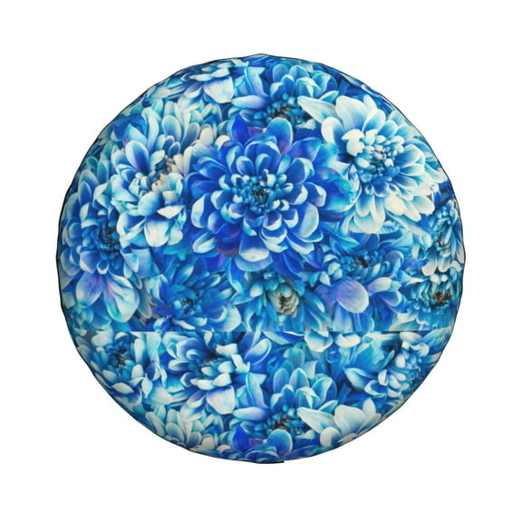 Haiem Spare Tire Cover , Wheel Cover with Vibrant Blue Floral printed, Camper Spare Tire Cover Fit for Jeep Wrangler Rv SUV Truck Travel Trailer-14 inch
