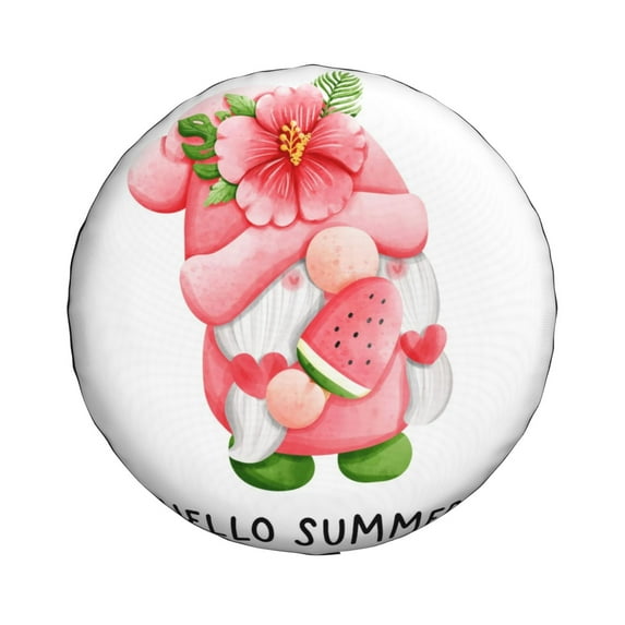 Haiem Spare Tire Cover , Wheel Cover with Watercolor Tropical Gnomes printed, Camper Spare Tire Cover Fit for Jeep Wrangler Rv SUV Truck Travel Trailer-14 inch