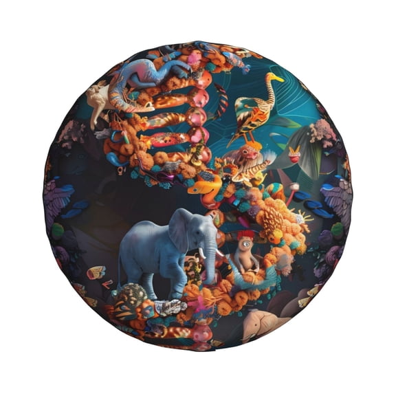 Haiem Spare Tire Cover , Wheel Cover with Whimsical Animal Spiral printed, Camper Spare Tire Cover Fit for Jeep Wrangler Rv SUV Truck Travel Trailer-14 inch