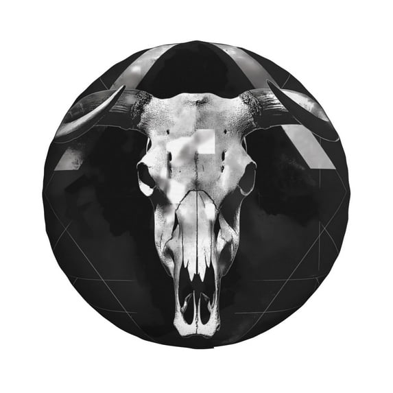 Haiem Spare Tire Cover , Wheel Cover with White Black Sheep skull printed, Camper Spare Tire Cover Fit for Jeep Wrangler Rv SUV Truck Travel Trailer-16 inch