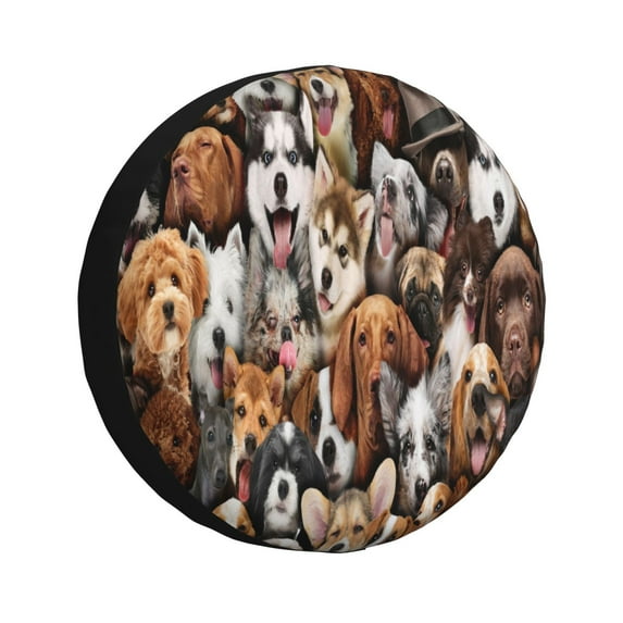 Haiem Spare Tire Cover , Wheel Cover with various dog breeds printed, Camper Spare Tire Cover Fit for Jeep Wrangler Rv SUV Truck Travel Trailer-15 inch