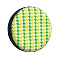 thumbnail image 1 of Haiem Spare Tire Cover , Wheel Cover with yellow and green houndstooth printed, Camper Spare Tire Cover Fit for Jeep Wrangler Rv SUV Truck Travel Trailer-15 inch, 1 of 6