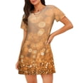 thumbnail image 1 of Haiem Sparkling Orange and Black Print Women’s Short-sleeved Nightdress – Comfortable and Loose-Fit Sleepwear, Soft Cotton Sleep Shirt for Relaxing, Casual Nightdress, 1 of 6