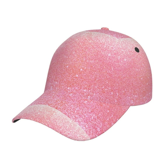 Haiem Sparkly Pink Glitter Baseball Cap Dad Hat Cotton Soft Adjustable Fashion Hats for Men Women Unisex Style Headwear