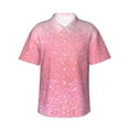 thumbnail image 1 of Haiem Sparkly Pink Glitter Printed Hawaiian Shirt for Men - Men’s Casual Beach Summer Shirts - Stretch Fabric with Modern Fit-Small, 1 of 9