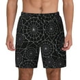 thumbnail image 1 of Haiem Spider Web Black Mens Swim Trunks with Compression Liner 2 in 1 Swimming Shorts Stretch Swimwear Quick Dry,Board Shorts-Medium, 1 of 9