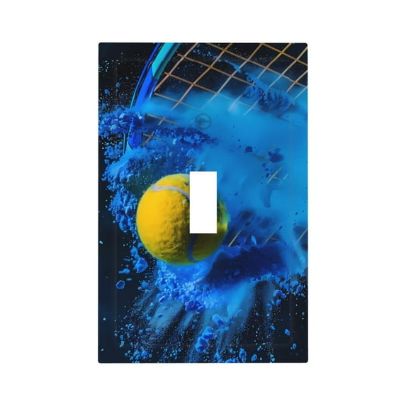 Haiem Sports Tennis Ball Pattern Decorative Wall Plates, 1-Gang 5.0" x3.0", Unbreakable Thermoplastic Faceplate Cover for Decorator Receptacle Outlet & Switch-Style T
