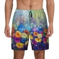 thumbnail image 1 of Haiem Spring Flower Seasonal Mens Swim Trunks with Compression Liner 2 in 1 Swimming Shorts Stretch Swimwear Quick Dry,Board Shorts-Small, 1 of 9