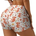thumbnail image 1 of Haiem Squirrel And Maple Leaf No Front Seam Biker Shorts for Women Yoga Workout Gym Bike Shorts with Tummy Control Moisture-Wicking-Large, 1 of 9