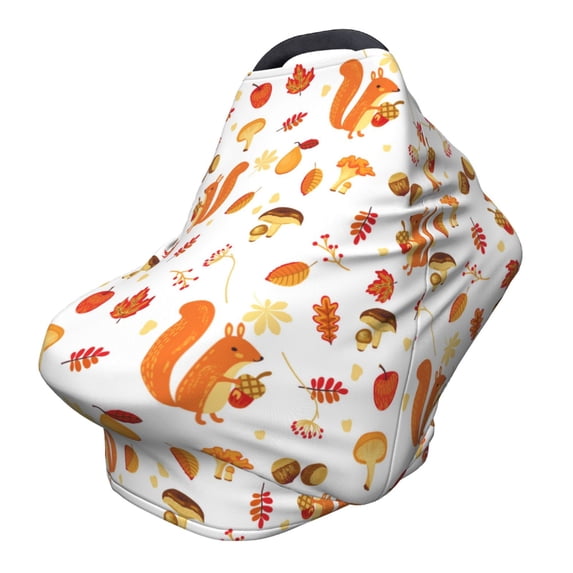 Haiem Squirrel InThe Forest3 Baby Nursing Cover & Nursing Poncho - Multi Use Cover for Baby Car Seat Canopy, Stroller Cover, 360°Full Privacy Breastfeeding Coverage
