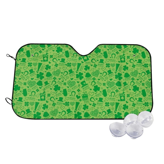 Haiem St Patrick's Day Car Windshield Sun Shade - Blocks UV Rays Sun Visor Protector, Sunshade to Keep Your Vehicle Cool, Universal Fit SUV Van Sedan-Small