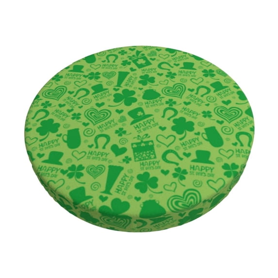 Haiem St Patrick's Day Cushion Round Bar Chair Seat Cover Bar Chair Cushion Covers Elastic Washable Bar Chair Cover,Protects from Scratches and Stains-13 inch