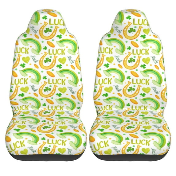 Haiem St Patrick's Day1 Printed Car Seat Covers Set of 2, Universal Fit Car Seat Covers,Protective Seat Covers,Comfortable Car Seat Covers, Easy Installation Seat Covers, Vehicle Seat Covers