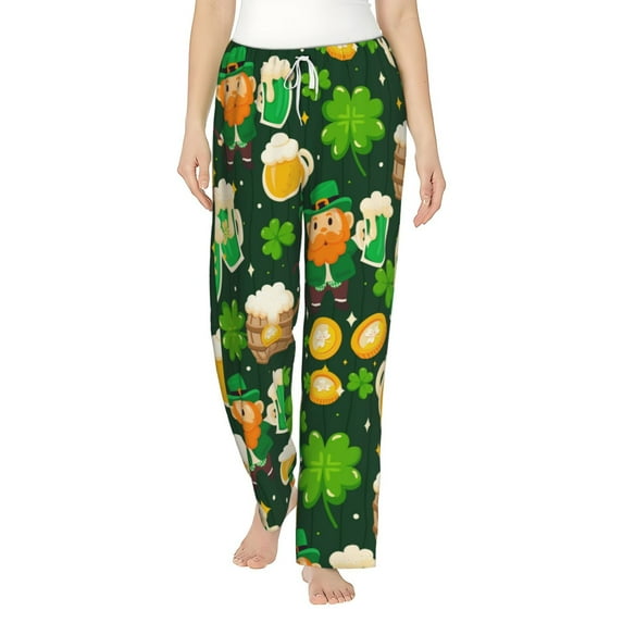 Haiem St Patrick's Day10 Women's Pajama Pants Ultra Lightweight Pjs Bottoms Sleepwear Bottom Pants With Pocket Drawstring-Medium
