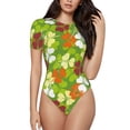 thumbnail image 1 of Haiem St. Patrick's Day3 Women's Crew Neck Short Sleeve Bodysuit Tops Stretchy Slim Basic-Small, 1 of 9