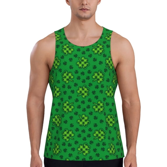 Haiem St Patrick's Day5 Men Workout Tank Top Gym Bodybuilding Sleeveless Muscle T Shirts Athletic Tank Breathable Workout Shirt-X-Large