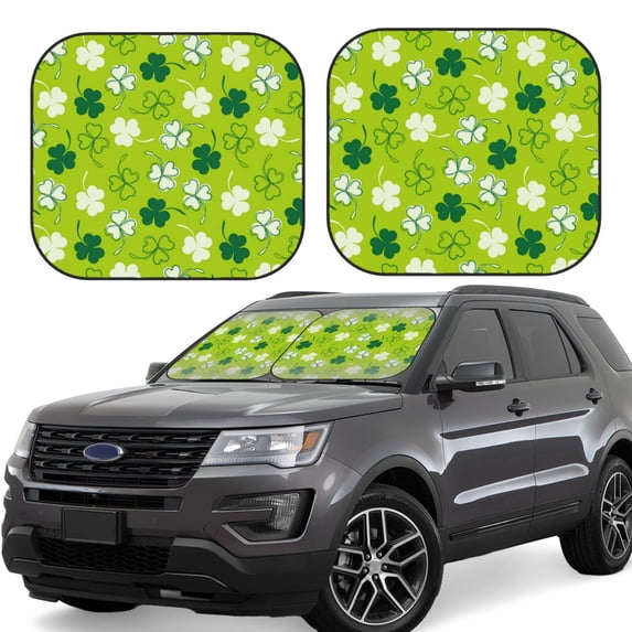 Haiem St Patrick's Day7 Car Windshield Sun Shade (2 Pieces) Foldable Windshield Sun Shade Car Accessories for Truck SUV Pickup-Large