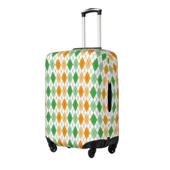 Haiem St. Patrick's day argyle Pattern Luggage Cover Printed Suitcase Covers for Luggage Elastic Washable Suitcase Protector Fits 18-32 Inch Luggage-Small