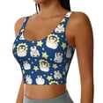 thumbnail image 1 of Haiem Star Penguin Pattern Womens Sports Bra - U Neck Padded Low Impact Yoga Bra Workout Crop Top Gym Moisture-Wicking Workout Vest -Small, 1 of 9