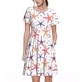 thumbnail image 1 of Haiem Starfish 1 Pattern Women's Short-Sleeve Scoop Neck Swing Dress, 1 of 6
