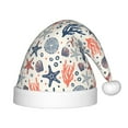 thumbnail image 1 of Haiem Starfish Shell Pattern Santa Hat Confortable Velvet Christmas Hat for Christmas Party Favors Fit for Adults and Kids, 1 of 6