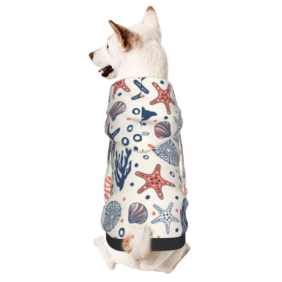 Haiem Starfish Shell for Winter Dog Hoodie Sweatshirts with Pockets Warm Dog Clothes for Small Dogs Chihuahua-X-Small