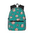 thumbnail image 1 of Haiem Starfish and Shell Lightweight Backpack for School, Classic Basic Water Resistant Casual Daypack for Travel with Bottle Side Pockets, 1 of 8